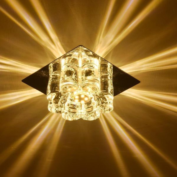 Flower Shaped Electroplated Metal Crystal LED Modern Ceiling Lights - Image 4