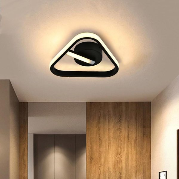 Rounded Corners Triangle Unique Modern Black Flush Mount Light LED Ceiling Light - Image 2