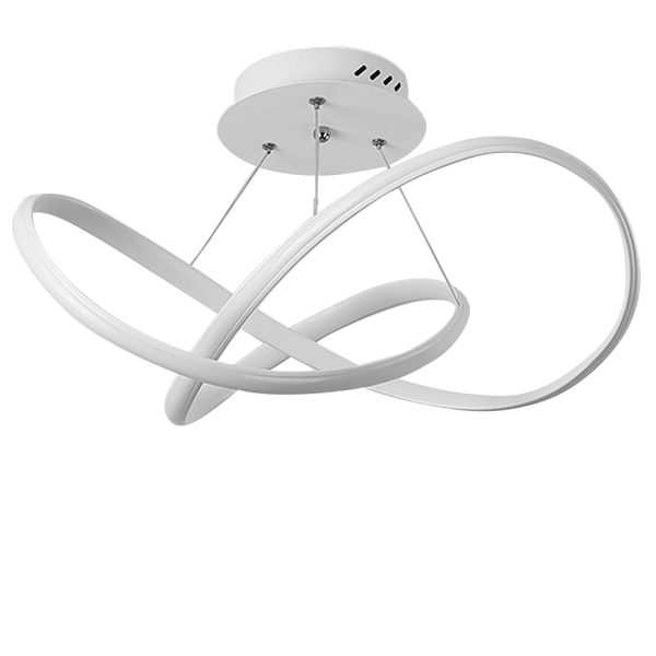 White Flush Mount Ceiling Light Cord Ribbon Adjustable Dimmable Light - Image 7