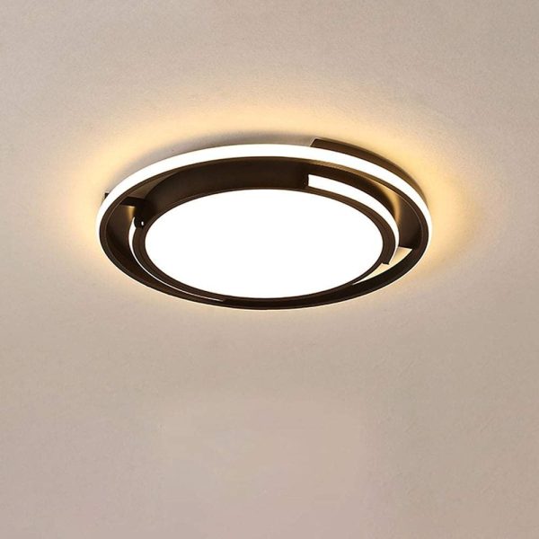 Circular Design Dimmable LED Black Nordic Ceiling Lights Flush Mount Lighting - Image 7