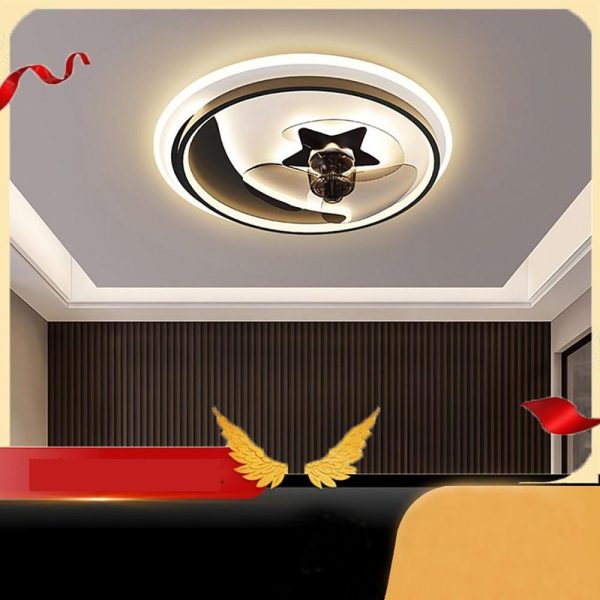 Multi Circle Dimmable LED Electroplated Modern Flush Mount Ceiling Fan with Lights - Image 3