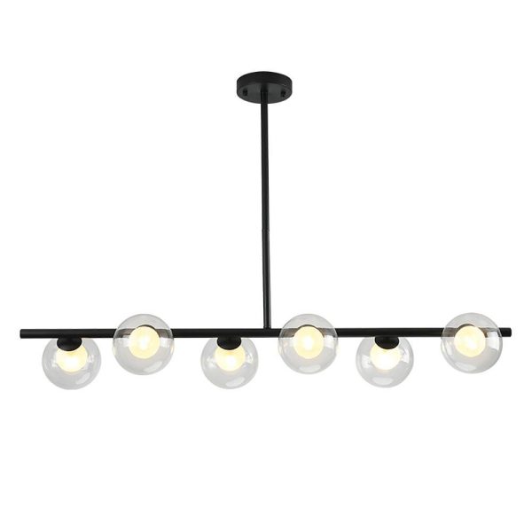 Nordic Style Modern Design Sphere Chandelier Metal Glass Ceiling Light 6 Bulbs - Image 6