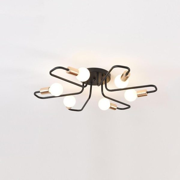 Linear Metal Flower Shaped LED Modern Flush Mount Lighting Ceiling Lights - Image 7