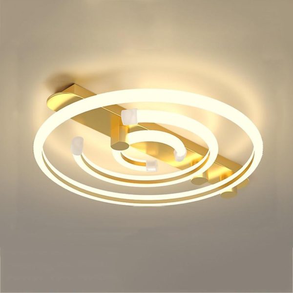Circular Abstract LED Flush Mount Ceiling Light for Bedroom - Image 5