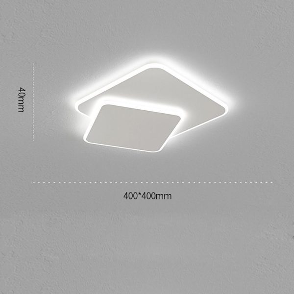 2-Light White Square LED Flush Mount Ceiling Light for Bedroom - Image 6
