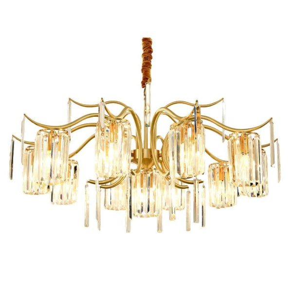 Classical 11-lights LED Copper Glass Crystal Modern Chandeliers - Image 11