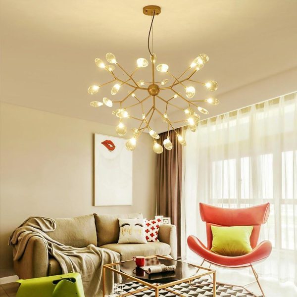 36 Lights LED Cluster Design Modern Sputnik Chandelier Ceiling Light - Image 3