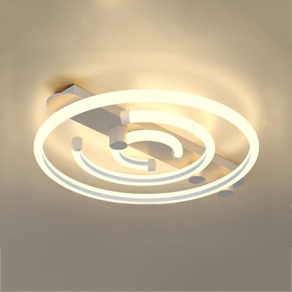 Circular Abstract LED Flush Mount Ceiling Light for Bedroom - Image 3