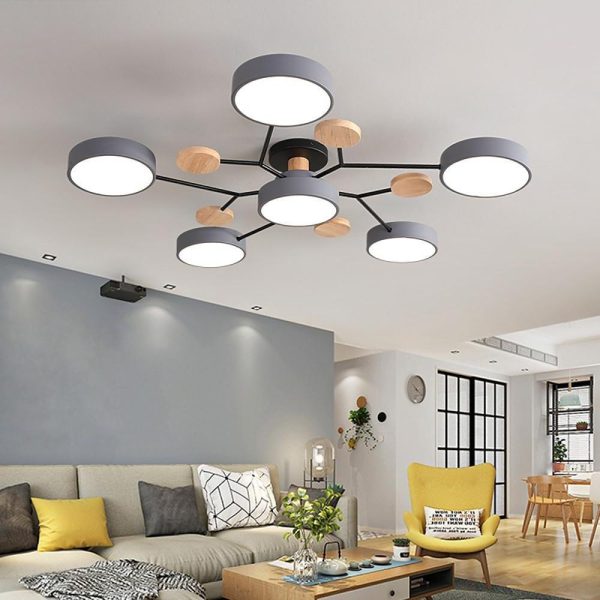 Sputnik Artistic Bedroom Lights Chandeliers Metal Wood Bamboo Baby Kids Lights Ceiling Lights - Image 5