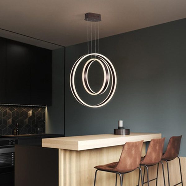 Twin Circle LED Orb Chandelier Ceiling Light - Image 3
