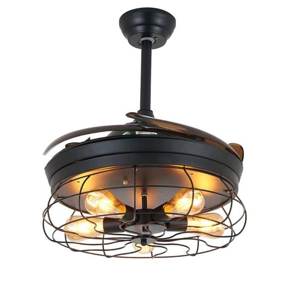 3 Bladed Farmhouse Retractable Ceiling Fan with Light - Image 7