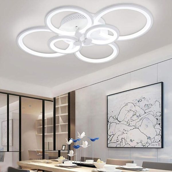 Multi Circles Dimmable LED Modern Ceiling Lights Flush Mount Lighting - Image 12