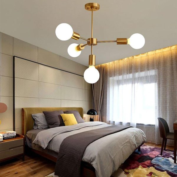 Luxurious Gold 4-Light Pendant Light - Modern 27'' Ceiling Fixture - Image 5