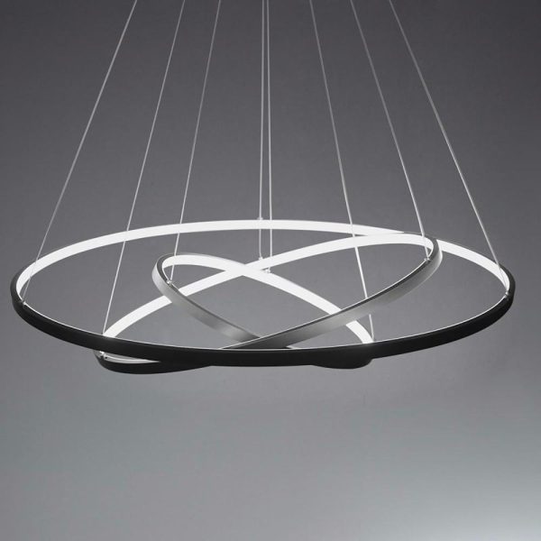 Adjustable Interweaved Ring Dimmable LED Modern Chandeliers Pendant Light - Image 8