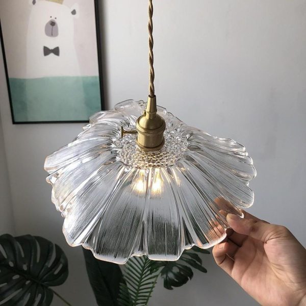 Flower Shape Glass Electroplated LED Nordic Pendant Light Chandeliers - Image 4
