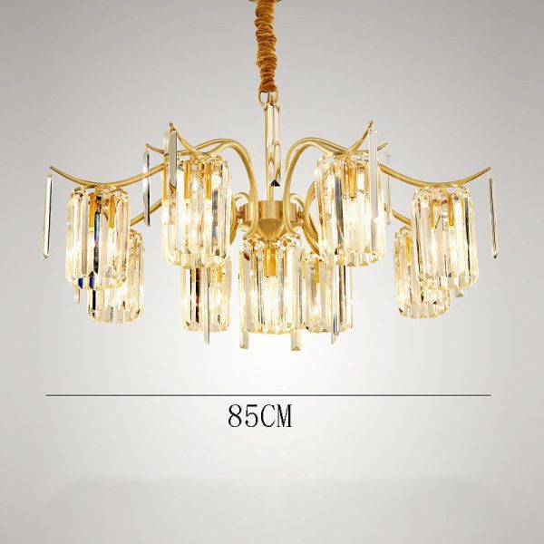 Classical 11-lights LED Copper Glass Crystal Modern Chandeliers - Image 9