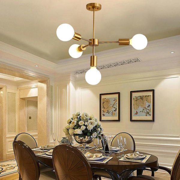 Luxurious Gold 4-Light Pendant Light - Modern 27'' Ceiling Fixture - Image 2