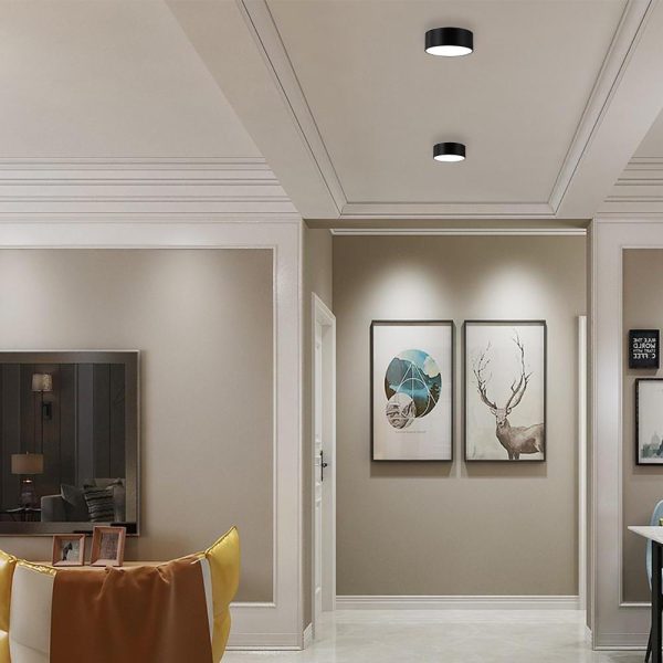 Thick Cylindrical LED Black Modern Ceiling Lights Flush Mount Light - Image 2