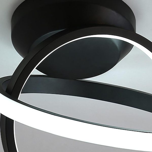 Creative Circles LED Black Modern Ceiling Lights Flush Mount Lighting - Image 9
