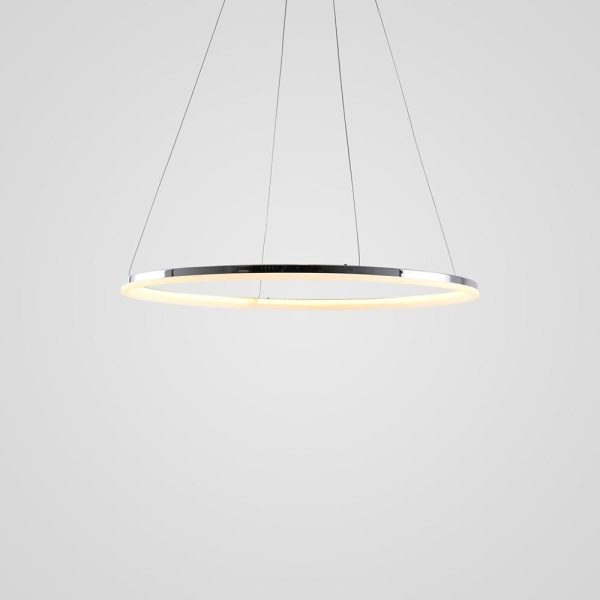 LED Circular Sturdy Modernistic Brushed Nickel Pendant Light With Remote Controller - Image 14
