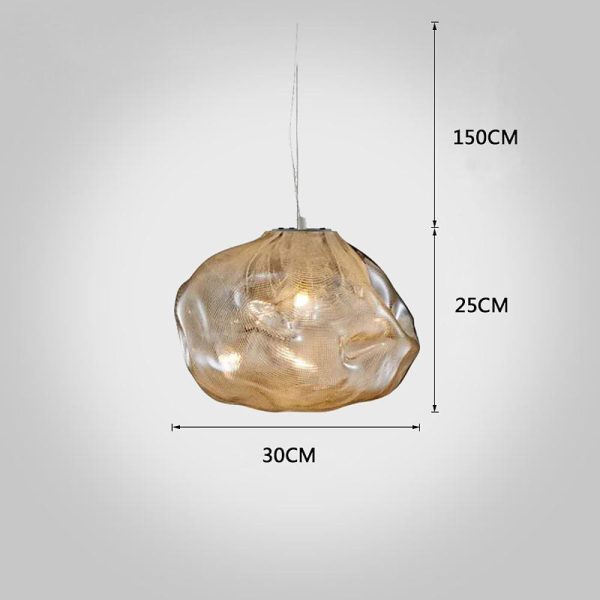Industrial Metal Glass Bubble Pendant Light Irregular Oval Pendant Lighting - Image 6
