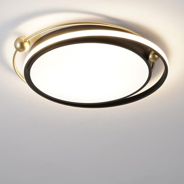 Artistic Circles Dimmable LED Black Nordic Flush Mount Ceiling Light - Image 6