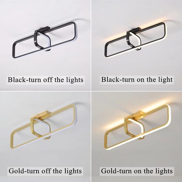 Rectangles Dimmable LED Modern Flush Mounted Lighting Ceiling Lights - Image 5
