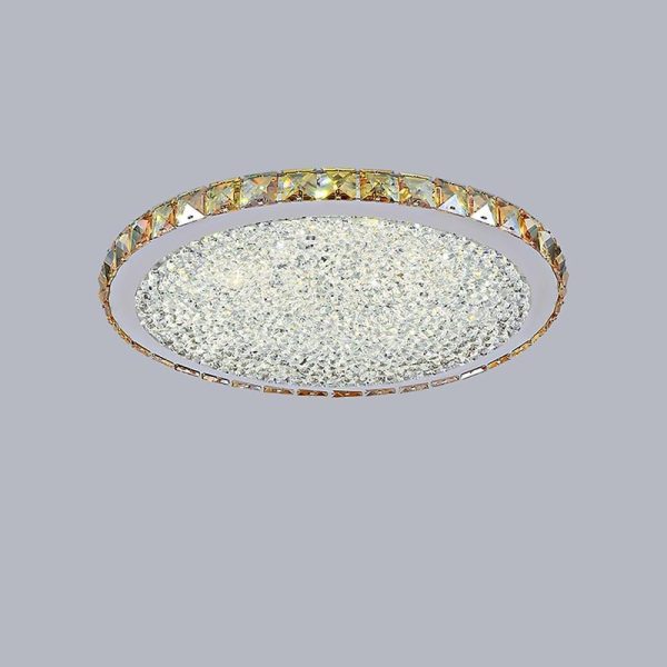 16'' Rounded Antique Painted Metal Crystal LED Modern Ceiling Lights - Image 6
