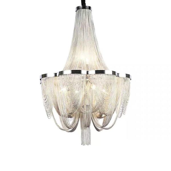 Silver Chandelier Metal Kitchen Dining Room Lighting Ceiling Light 6 Lights - Image 6