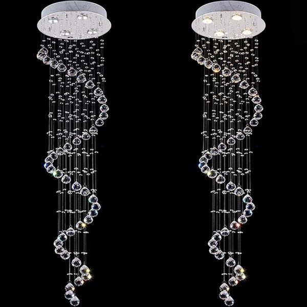 Multi Spiral Contemporary Metal Crystal Living Room Chandelier Light Fixtures - Image 6