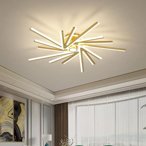 Abstract Tube Flower Shaped LED Nordic Flush Mount Lighting Ceiling Lights - Image 4