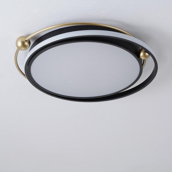 Artistic Circles Dimmable LED Black Nordic Flush Mount Ceiling Light - Image 7