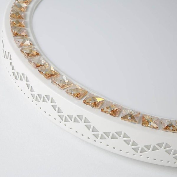 Circular Geometric Pattern LED White Modern Ceiling Light Flush Mount Lighting - Image 7