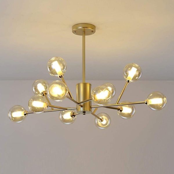 12 Bulbs Glass Sputnik Shaped LED Nordic Pendant Light Hanging Lamp Island Lights - Image 4
