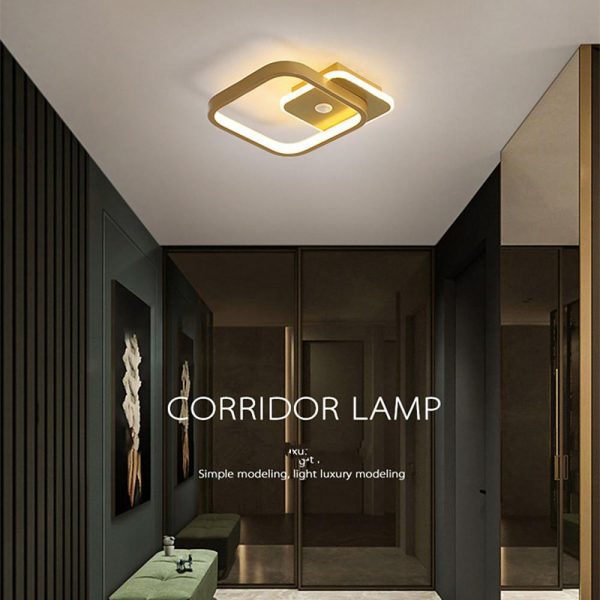2 Overlapping Triangles Flush Mount Ceiling Light Abstract LED Light - Image 5