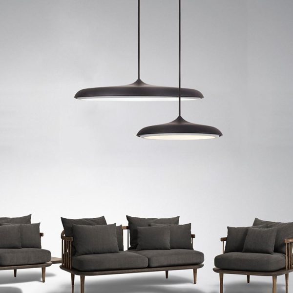 16'' Flat Circular Adjustable Metal LED Modern Pendant Lights Island Lights - Image 3