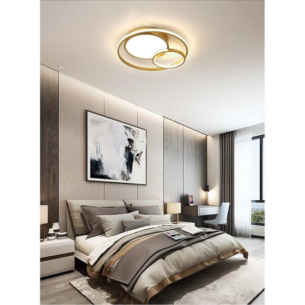 3 Ring Minimalist Acrylic LED Flush Mount Ceiling Light for Bedroom - Image 3