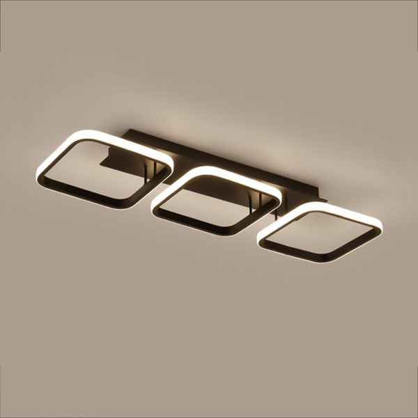 3 Square LED Black Modern Ceiling Lights Hanging Light Chandelier Ceiling Lamp - Image 7