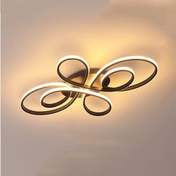 Artistic Curved Dimmable LED Modern Ceiling Lights Chandelier Flush Mount Lighting - Image 6