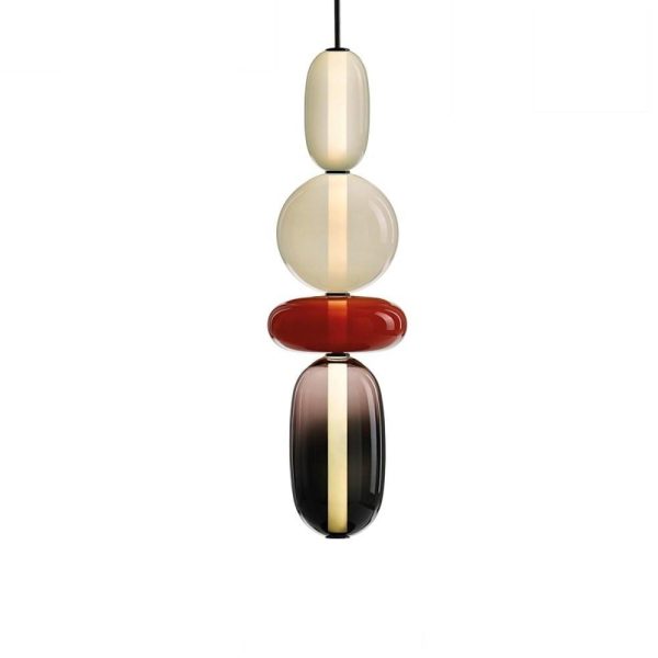 Multiple Shapes Colored Glass Pendant Light Metal Pendant Lighting - Image 14