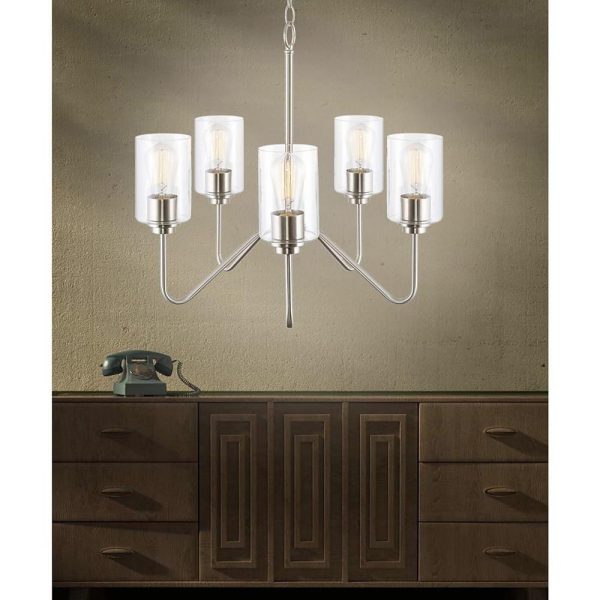 5-light Candelabra Design Electroplated Glass Modern Chandeliers - Image 5