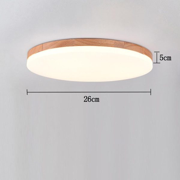 Circular Minimalist Flush Mount Dining Room Light Bamboo Acrylic LED Ceiling Lights - Image 11