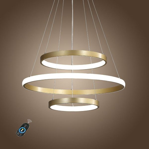 Circles Dimmable LED Adjustable Gold Contemporary Chandeliers Island Lights - Image 5