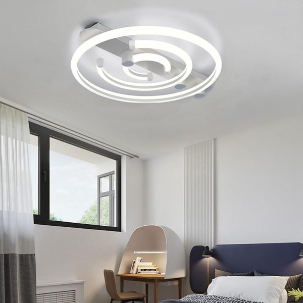 Circular Abstract LED Flush Mount Ceiling Light for Bedroom - Image 7