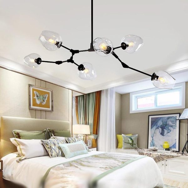 Globe Sputnik Industrial Glass Chandelier Modern Lighting with Customizable Color Shades - Image 3