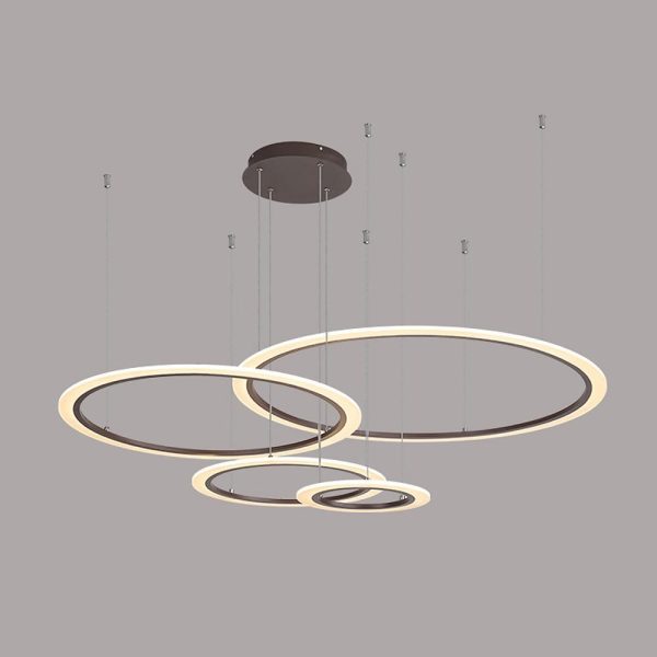 4 Circles Artistic Dimmable LED Modern Pendant Lighting Chandeliers - Image 9