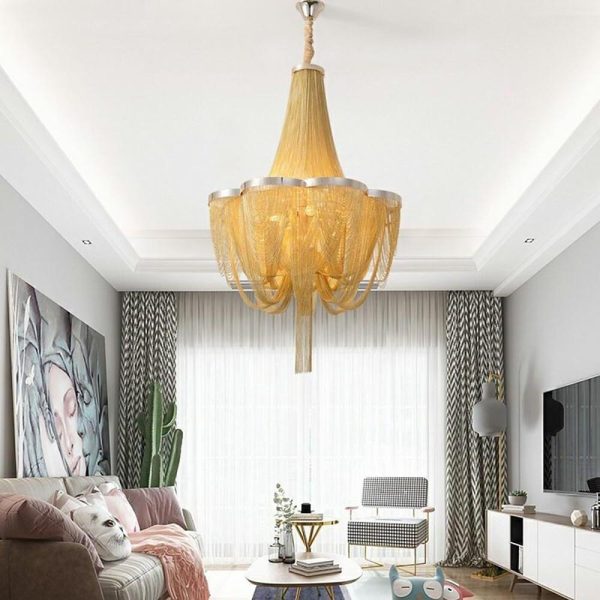 Silver Chandelier Metal Kitchen Dining Room Lighting Ceiling Light 6 Lights - Image 4
