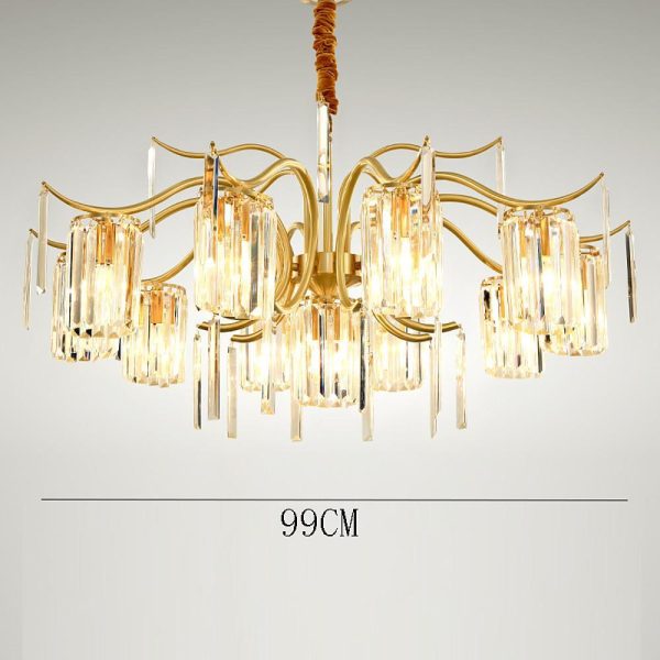 Classical 11-lights LED Copper Glass Crystal Modern Chandeliers - Image 10