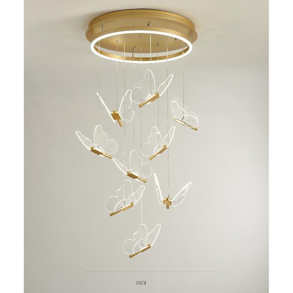 Butterfly Shapes Design Pendant Lighting Acrylic Metal Island LED Living Room Ceiling Lights - Image 14
