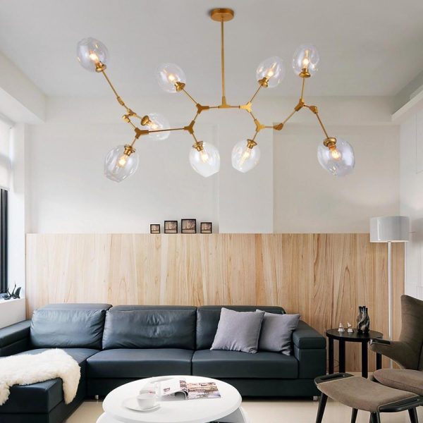 Nordic Branches Bubble Sputnik Chandelier - 5 to 11 Lights, Gold Finish - Image 2